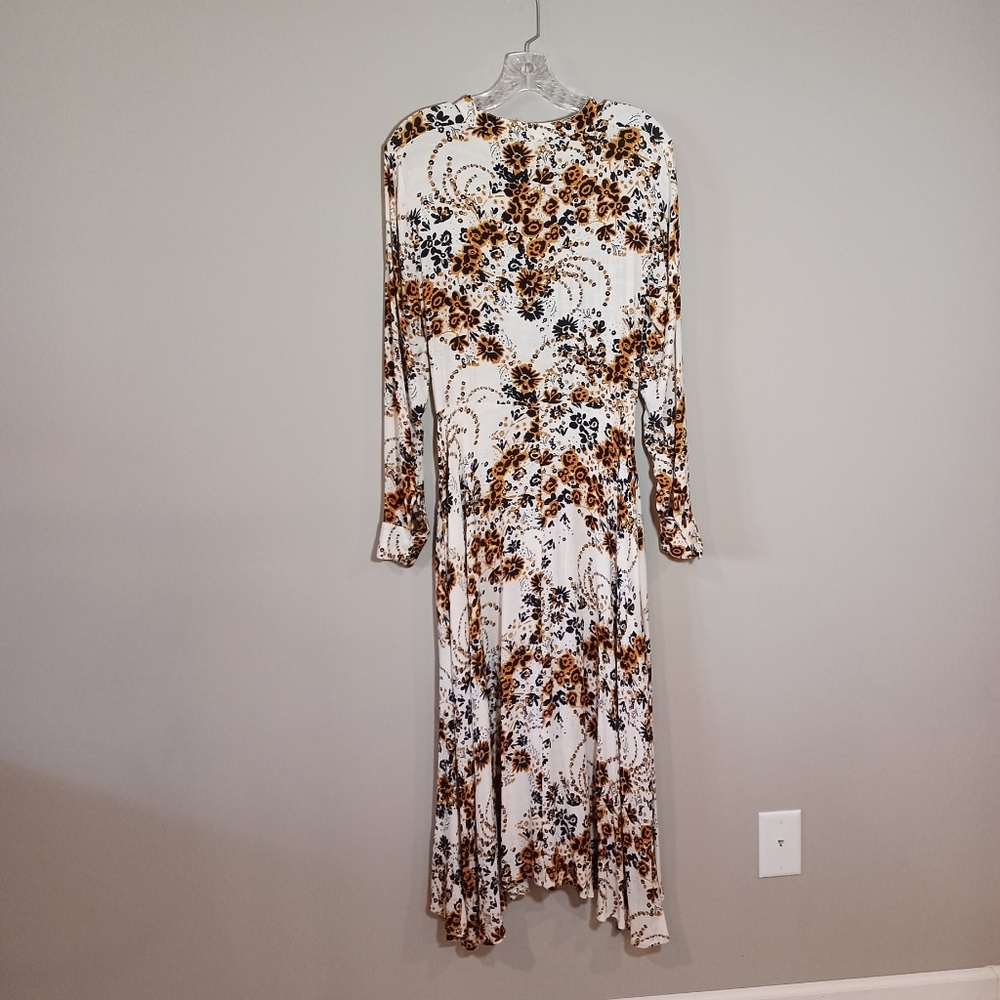 Free People Tough Love Shirt Dress in Black Multi Size 4 - Picture 3 of 10